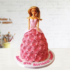 Pink-Rosey-Barbie-Cake